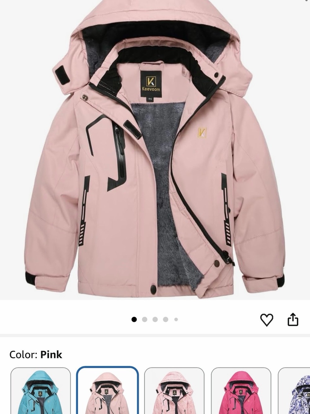 Girls size 6/7 pink ski jacket